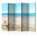 Folding Screen Flower Blanket 2a (5-piece) - seascape and beach landscape against the sky 134376