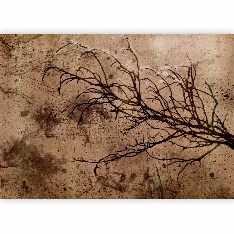 Photo Wallpaper Rachitic nature - dried cherry tree on brown vintage background 134976 additionalImage 5