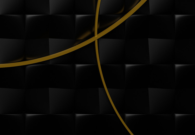 Photo Wallpaper Abstract - gold hoops on black background with 3D geometric patterns 135776 additionalImage 3