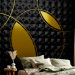 Photo Wallpaper Abstract - gold hoops on black background with 3D geometric patterns 135776 additionalThumb 2