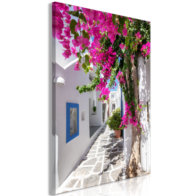 Canvas Print Lonely Alley (1-piece) Vertical - summer street scene in Greece 136076 additionalImage 2