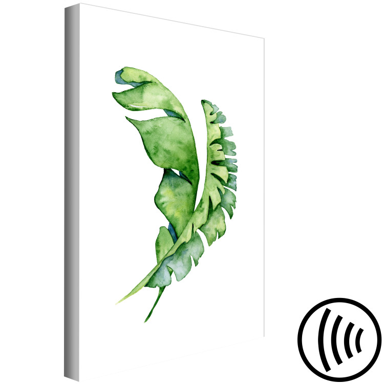 Canvas Two green leaves - plant composition in boho style 136376 additionalImage 6
