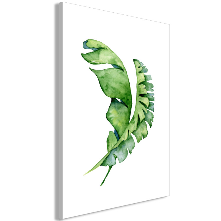 Canvas Two green leaves - plant composition in boho style 136376 additionalImage 2