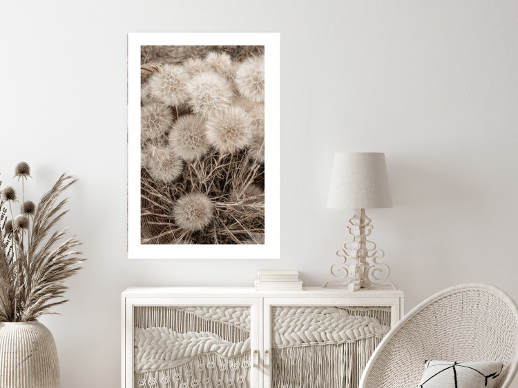 Poster Gentle Cluster - composition with fluffy dandelions in sepia tone 137276 additionalImage 20