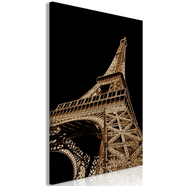 Canvas French Flash (1-piece) Vertical - Eiffel Tower on a black background 137876 additionalImage 2