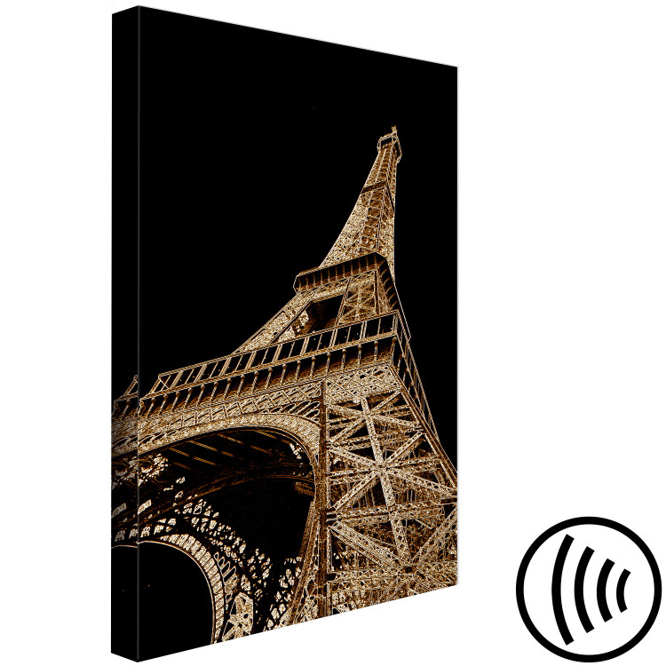 Canvas French Flash (1-piece) Vertical - Eiffel Tower on a black background 137876 additionalImage 6