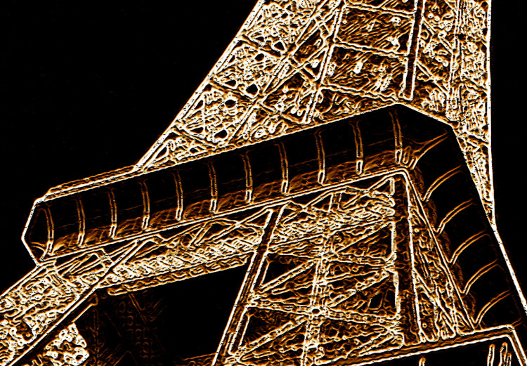 Canvas French Flash (1-piece) Vertical - Eiffel Tower on a black background 137876 additionalImage 4