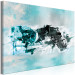 Canvas Turquoise Machine (1-piece) Wide - abstraction on a blue background 138176 additionalThumb 2