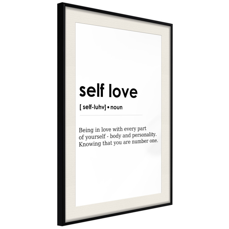 Wall Poster Self Love - black English texts on a contrasting white background 138876 additionalImage 6