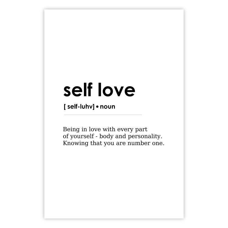 Wall Poster Self Love - black English texts on a contrasting white background 138876 additionalImage 18