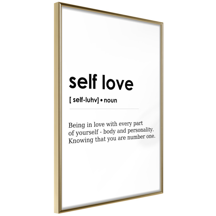 Wall Poster Self Love - black English texts on a contrasting white background 138876 additionalImage 20