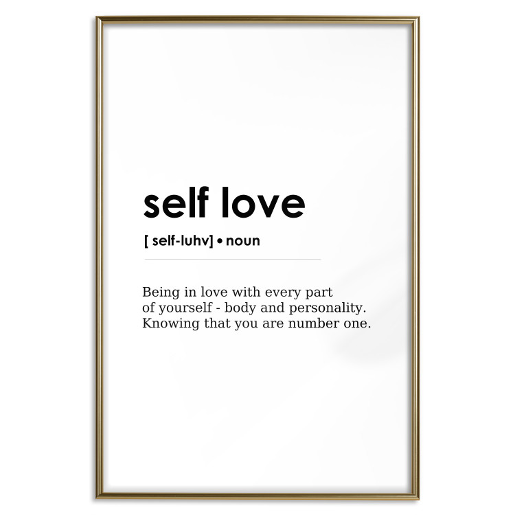 Wall Poster Self Love - black English texts on a contrasting white background 138876 additionalImage 14