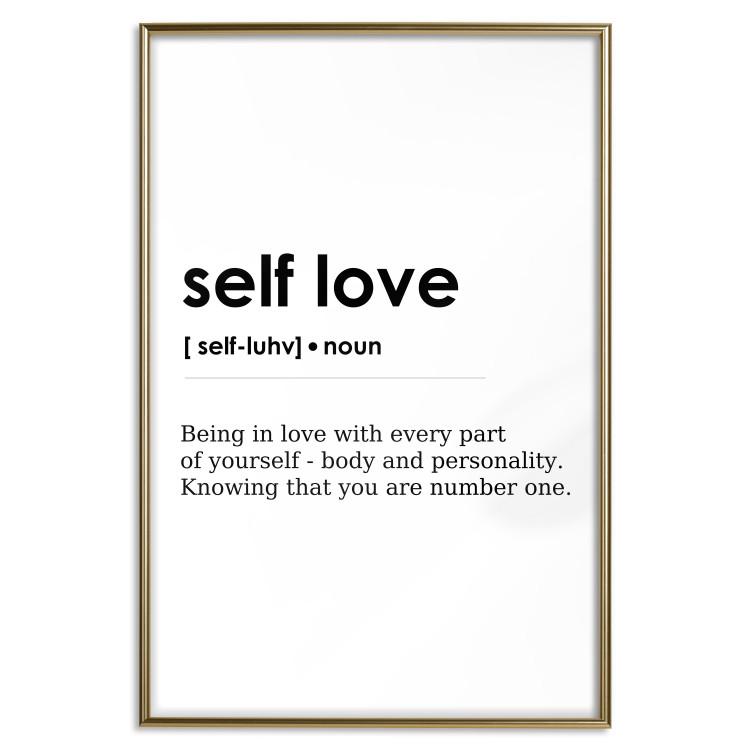 Wall Poster Self Love - black English texts on a contrasting white background 138876 additionalImage 23