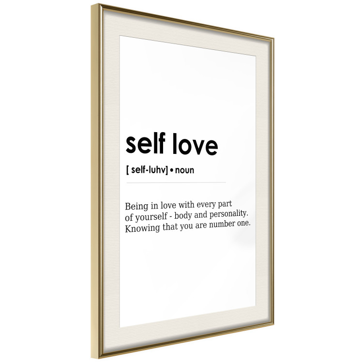 Wall Poster Self Love - black English texts on a contrasting white background 138876 additionalImage 3