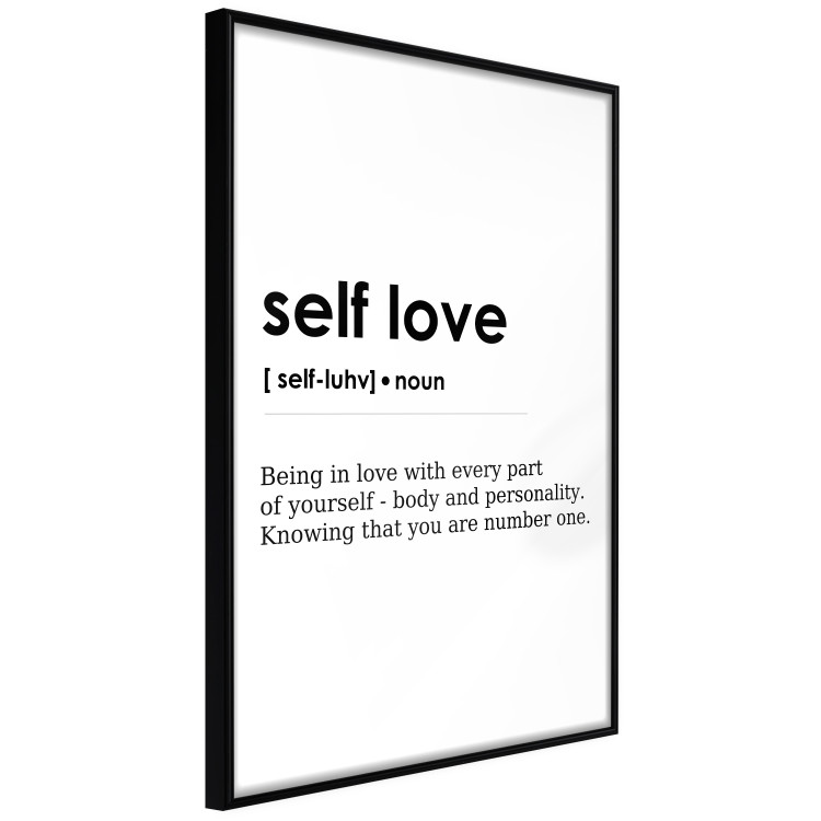Wall Poster Self Love - black English texts on a contrasting white background 138876 additionalImage 7