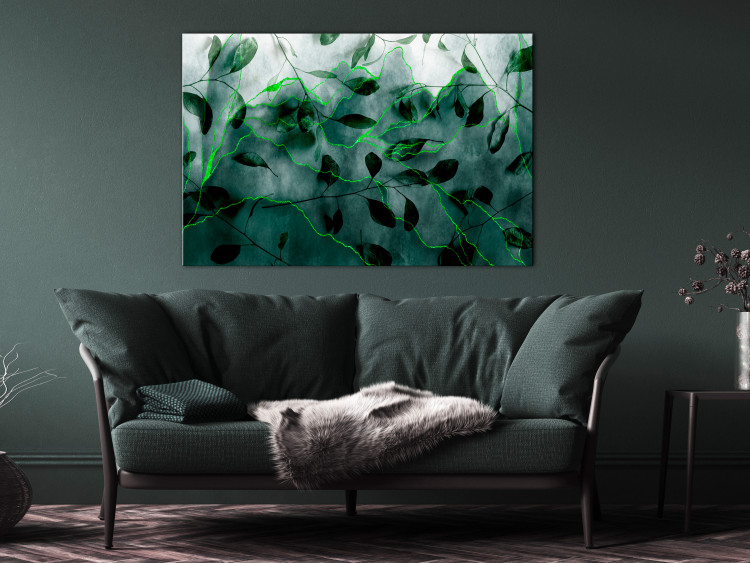 Canvas Art Print Immersed in Greenery (1-piece) Wide - leaves in the midst of the jungle 142676 additionalImage 3