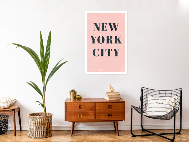 Canvas Glamorous New York (1-piece) Vertical - pink background and text 143476 additionalImage 3