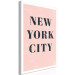 Canvas Glamorous New York (1-piece) Vertical - pink background and text 143476 additionalThumb 2