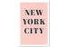 Canvas Glamorous New York (1-piece) Vertical - pink background and text 143476