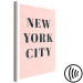 Canvas Glamorous New York (1-piece) Vertical - pink background and text 143476 additionalThumb 6