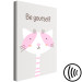 Canvas Print Be Yourself (1-piece) - pink cat and motivating slogan for children 146576 additionalThumb 6