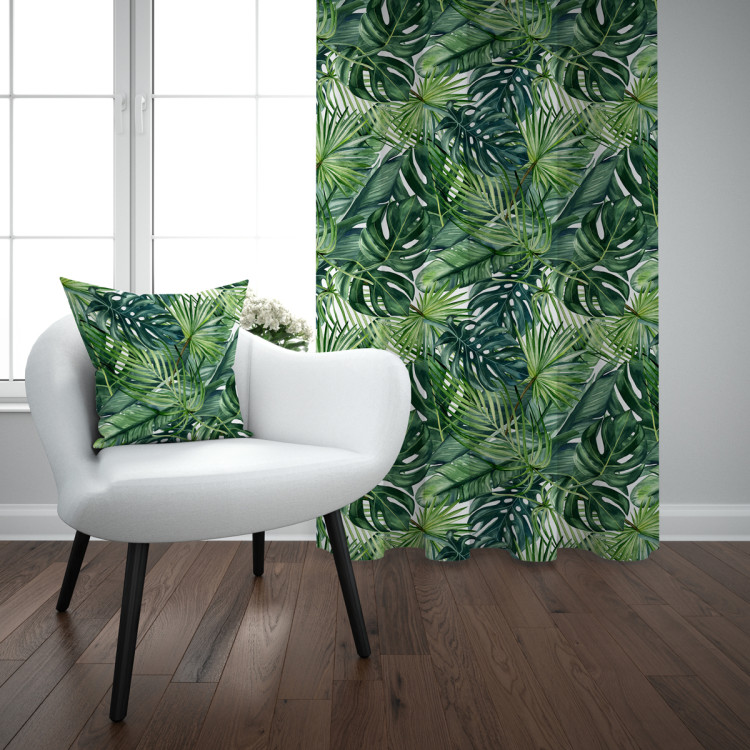 Decorative Curtain Green corner - leaves of various shapes, shown on a white background 147276 additionalImage 5