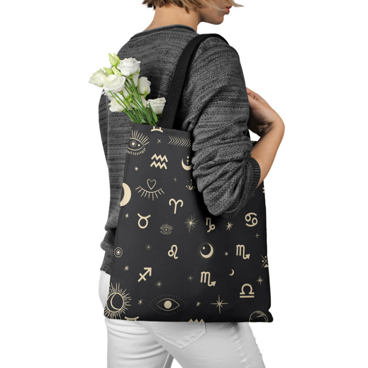 Shopping Bag Hidden message - planets, stars and the eye symbol on dark background 147476 additionalImage 3