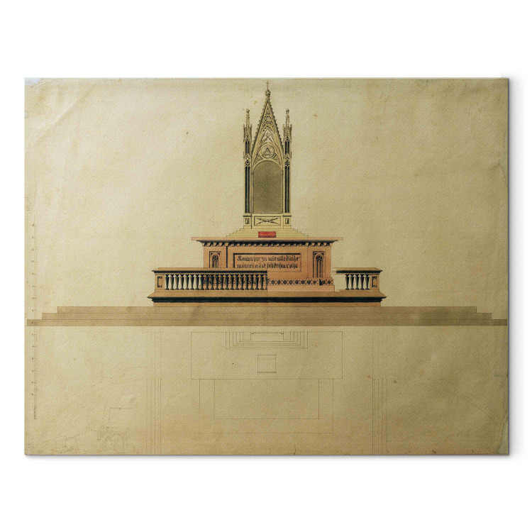 Art Reproduction Sketch for an altar with a Neo Gothic shrine. Study for the altar of the Marienkirche in Stralsund 155476