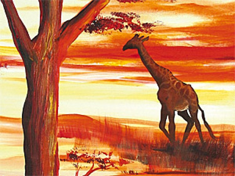 Canvas Print Giraffes and trees 49476 additionalImage 2