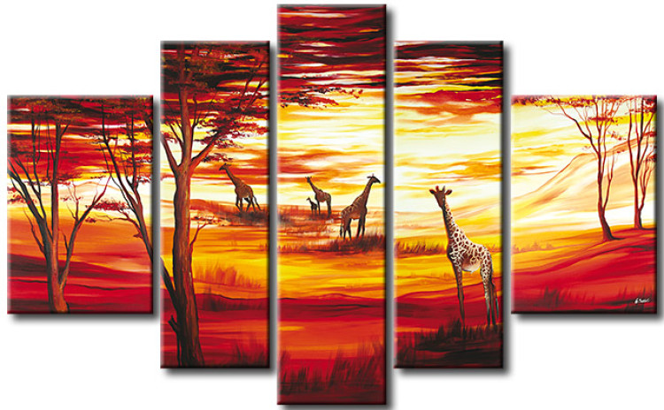 Canvas Print Giraffes and trees 49476