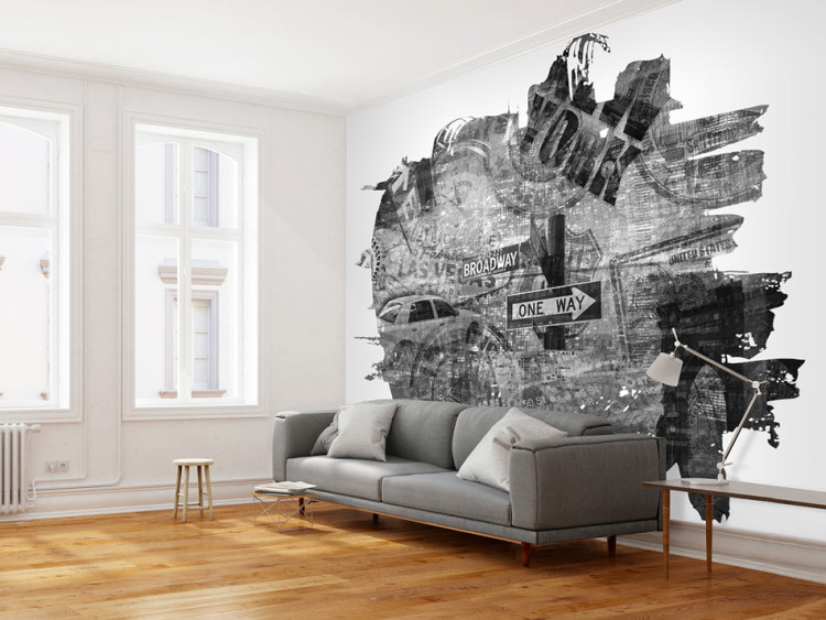 Photo Wallpaper Black-and-white New York collage 60776