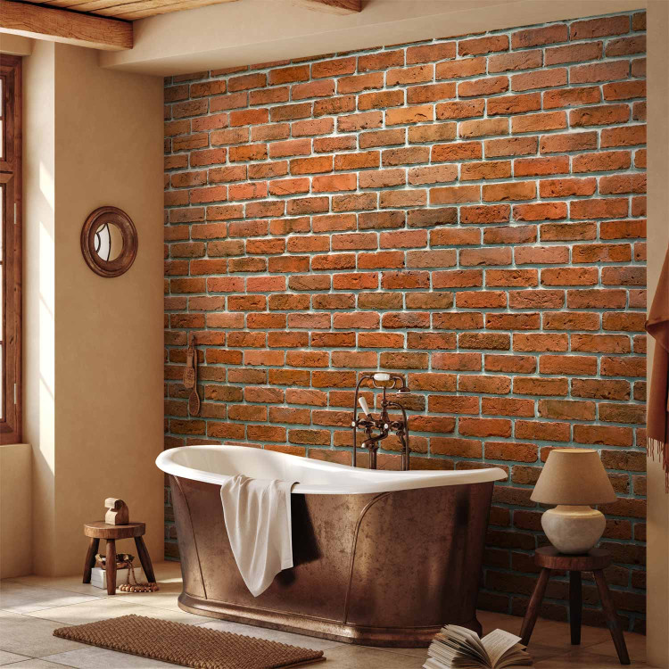 Wall Mural Urban style - orange background with texture of regularly laid bricks 94176 additionalImage 8