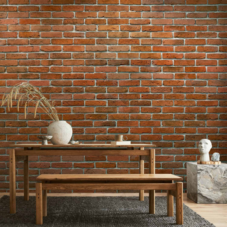 Wall Mural Urban style - orange background with texture of regularly laid bricks 94176 additionalImage 4