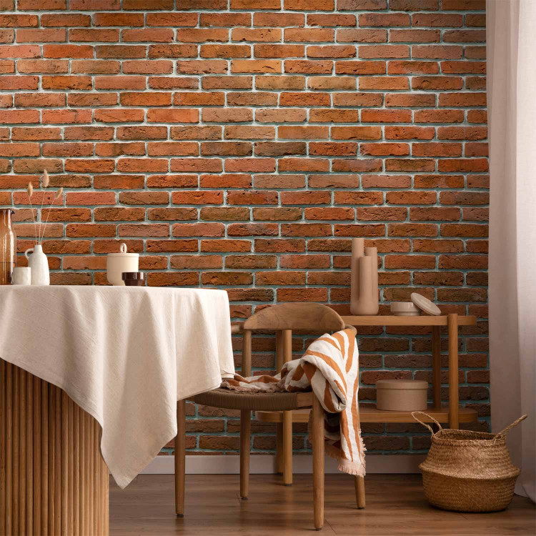 Wall Mural Urban style - orange background with texture of regularly laid bricks 94176 additionalImage 6