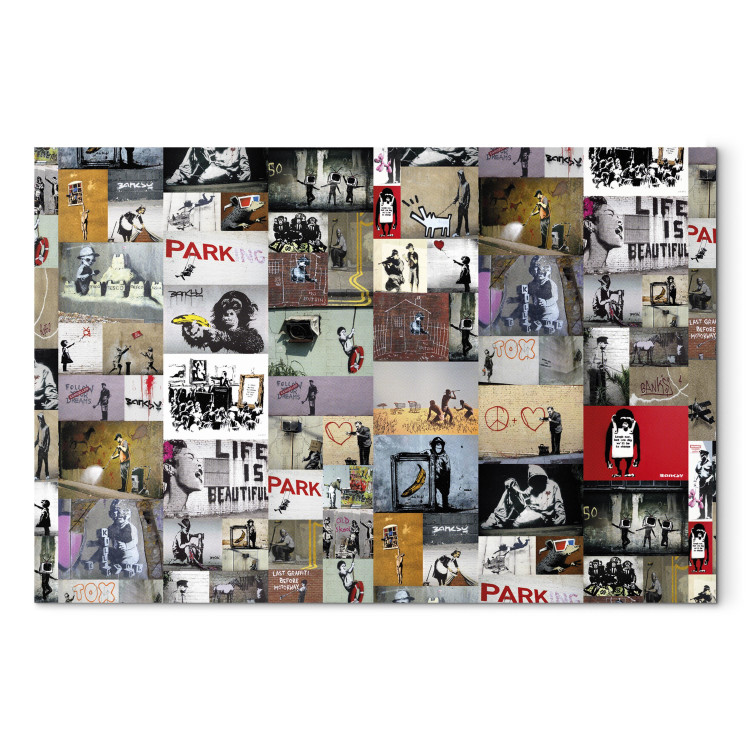 Canvas Art Print Art of Collage: Banksy 94876 additionalImage 7