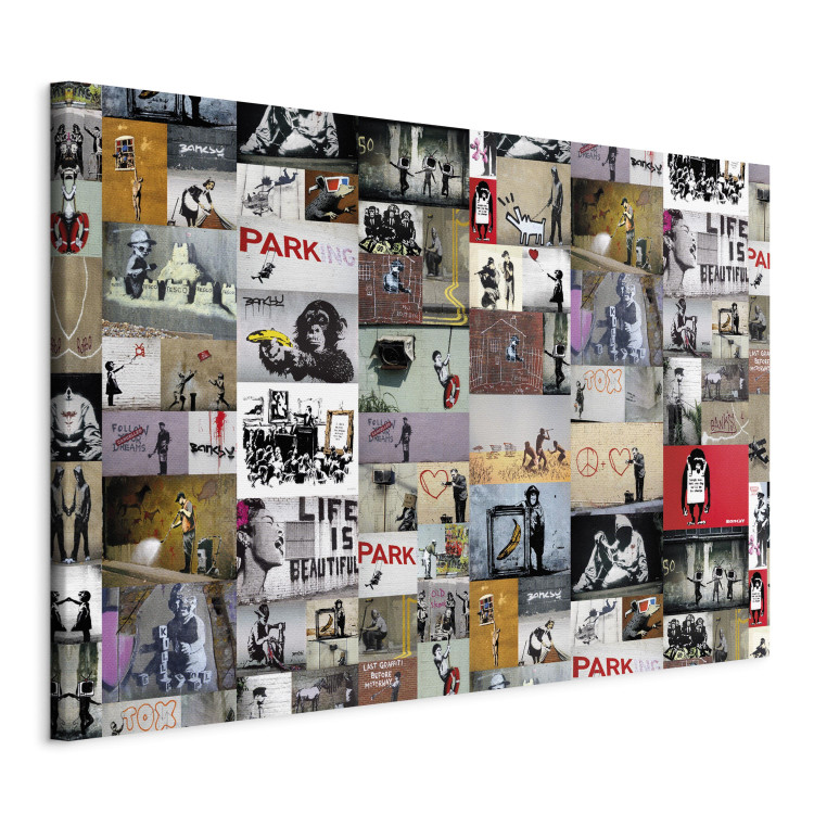Canvas Art Print Art of Collage: Banksy 94876 additionalImage 2