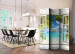 Room Divider Island of Dreams - window with a stone texture overlooking palm trees and the sea 95976 additionalThumb 4