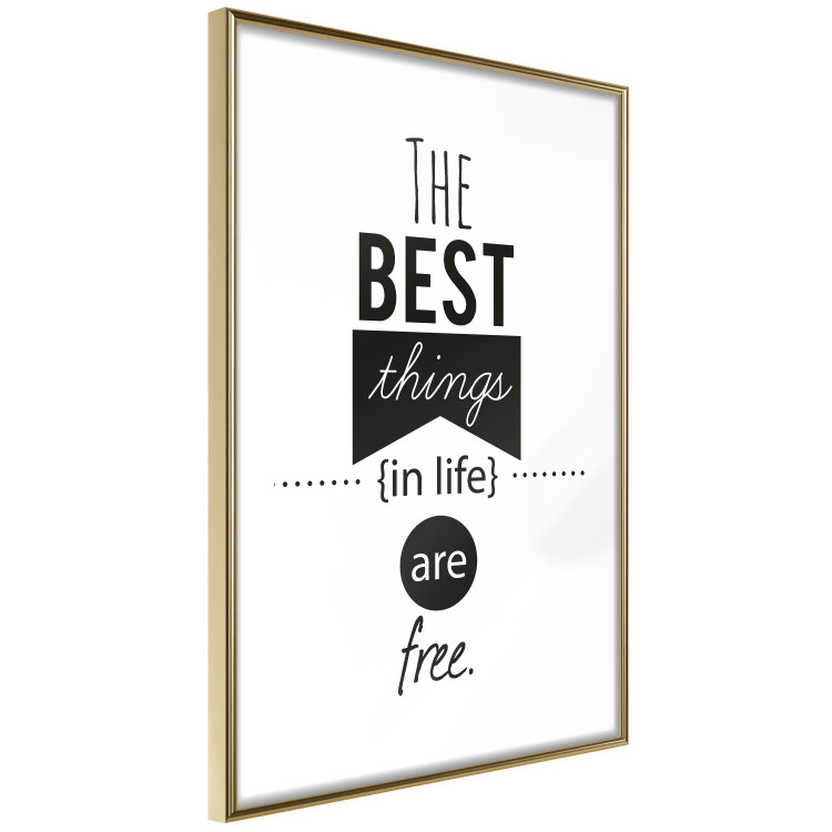 Poster The Best Things in Life Are Free - black and white composition with texts 114686 additionalImage 8