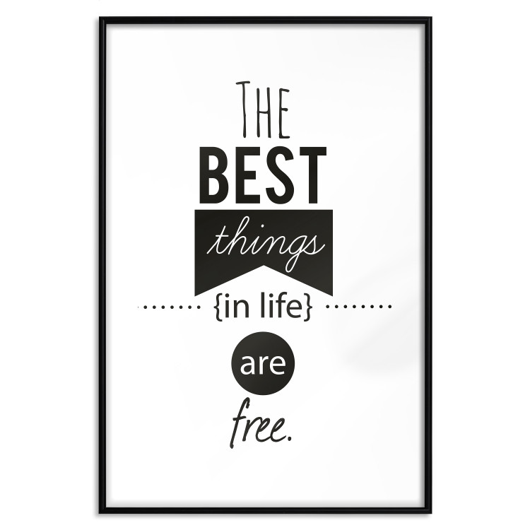 Poster The Best Things in Life Are Free - black and white composition with texts 114686 additionalImage 17