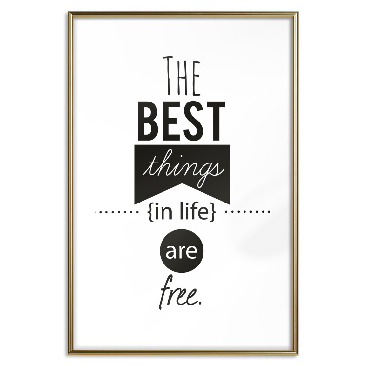 Poster The Best Things in Life Are Free - black and white composition with texts 114686 additionalImage 16
