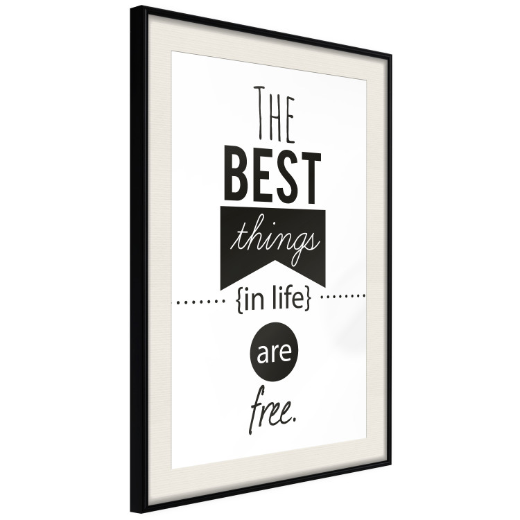 Poster The Best Things in Life Are Free - black and white composition with texts 114686 additionalImage 3