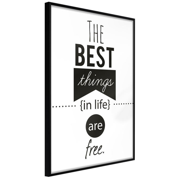 Poster The Best Things in Life Are Free - black and white composition with texts 114686 additionalImage 12