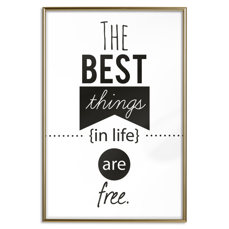 Poster The Best Things in Life Are Free - black and white composition with texts 114686 additionalImage 20