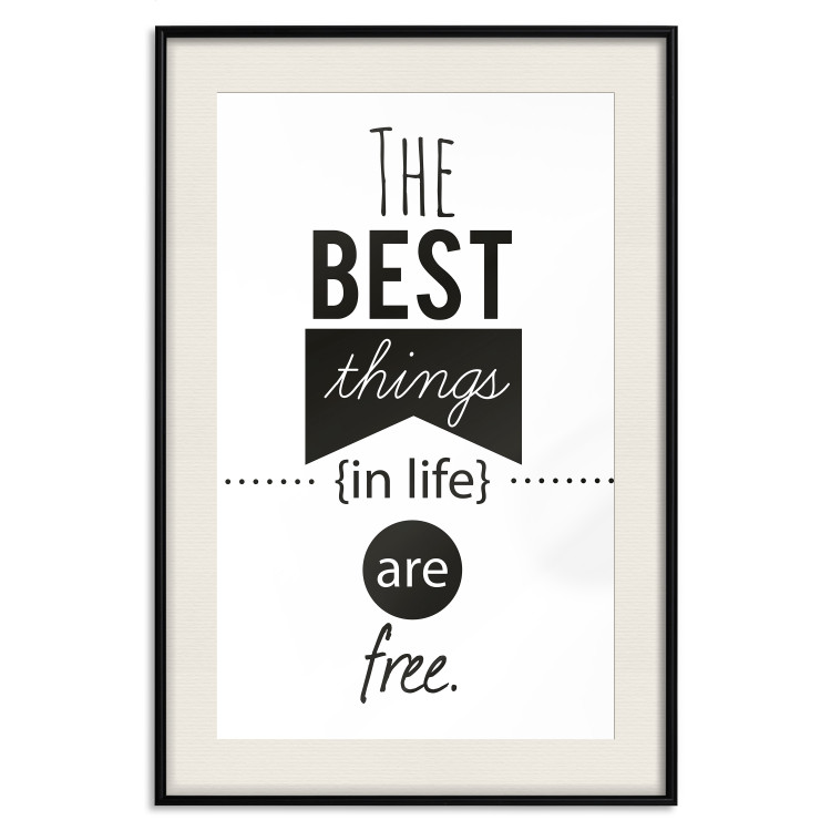 Poster The Best Things in Life Are Free - black and white composition with texts 114686 additionalImage 18