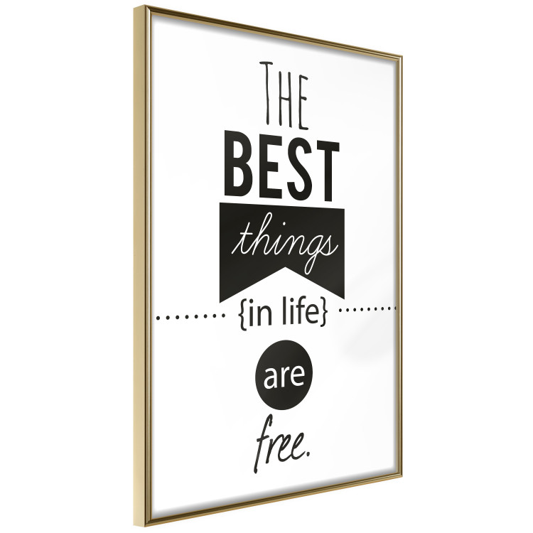 Poster The Best Things in Life Are Free - black and white composition with texts 114686 additionalImage 14