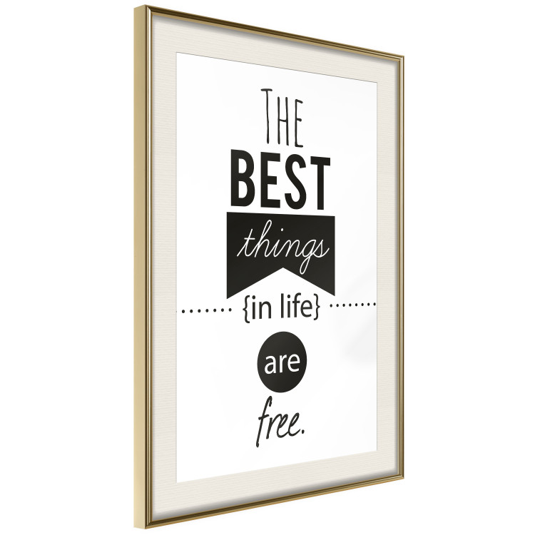 Poster The Best Things in Life Are Free - black and white composition with texts 114686 additionalImage 2