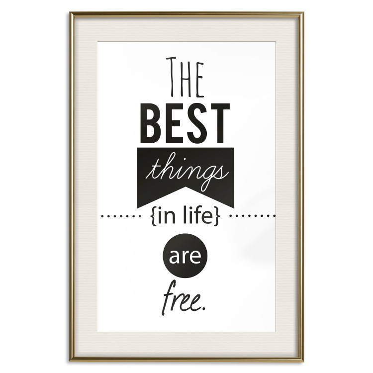 Poster The Best Things in Life Are Free - black and white composition with texts 114686 additionalImage 19
