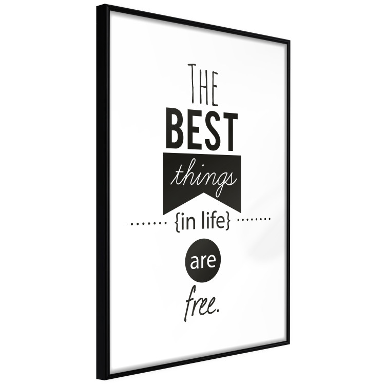 Poster The Best Things in Life Are Free - black and white composition with texts 114686 additionalImage 13