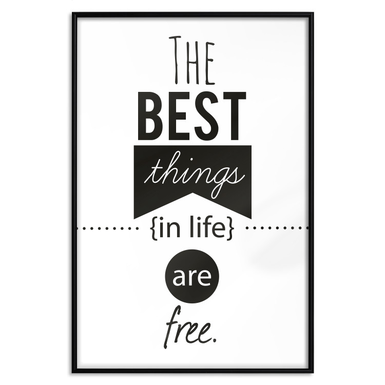 Poster The Best Things in Life Are Free - black and white composition with texts 114686 additionalImage 24