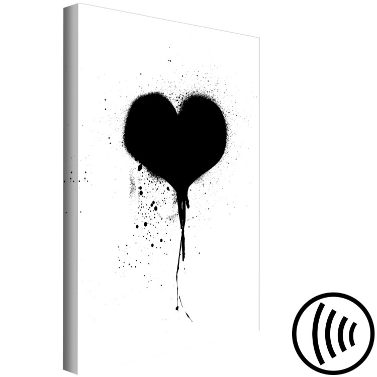 Canvas Print Contrast of Emotions (1-part) - Heartbeat in Black and White Shades 115086 additionalImage 6